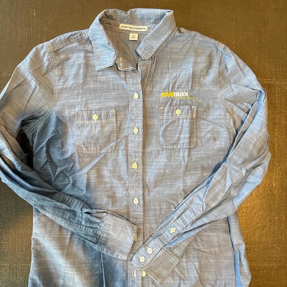 Port Authority Blue Button Down Shirt Classic Style